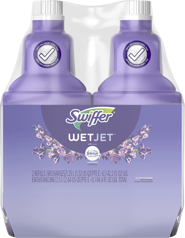 Wetjet Multi-Purpose Floor Cleaner Solution with Febreze Refill, Lavender Scent, 1.25 Liter -42.2 Fl Oz (Pack of 2) - Image 2